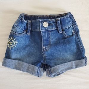 Gap embroidered sun and rainbow jean shorts